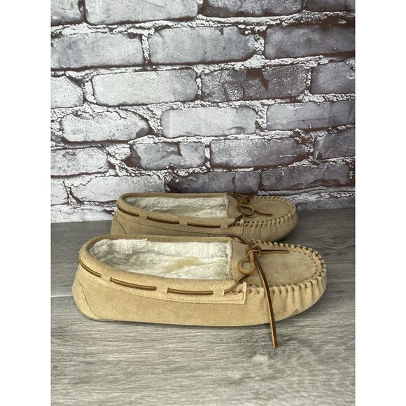 Minnetonka Cally Suede Faux Fur Lined Slip On Slippers Women Sz 10M US/41EU 4052 - Picture 8 of 16